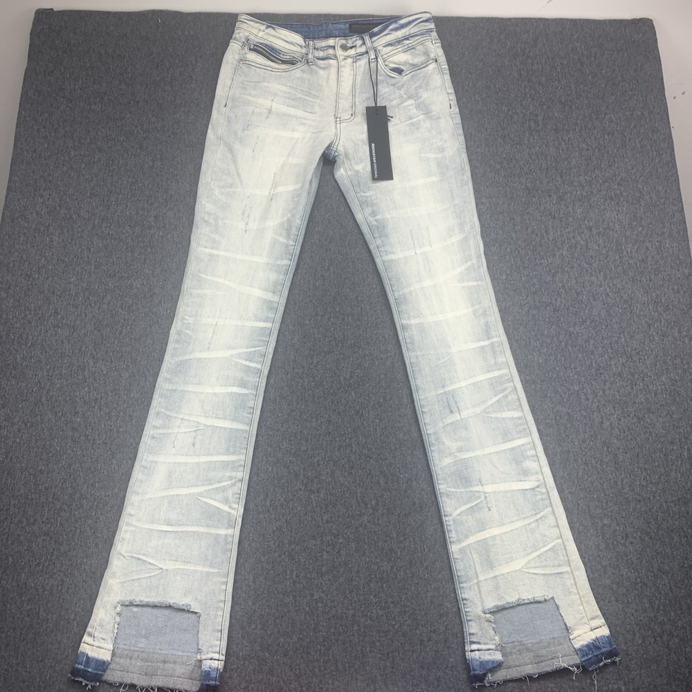 NWT Rockstar Denim Lakyn Light Wash Stacked Flare Jean 98% COTTON SLIM - Size 32